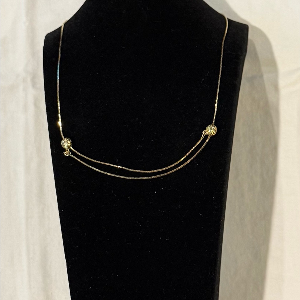 Vintage‎ Gold Toned Metal Necklace Adjustable